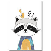 Paint by Numbers Cartoon Gray Raccoon